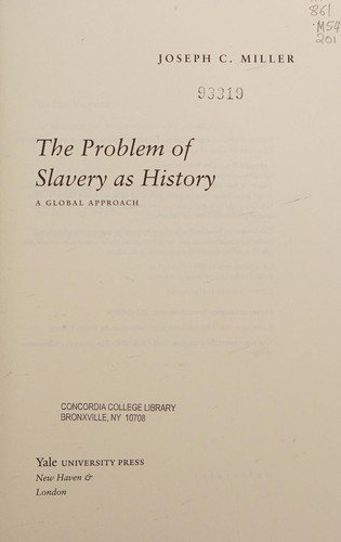 Couverture : Problem of Slavery as History