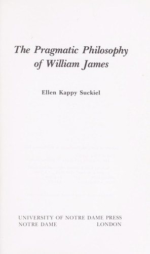 Couverture : The pragmatic philosophy of William James