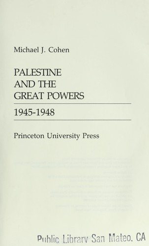 Couverture : Palestine and the Great Powers, 1945-1948