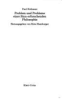 Couverture : Problem und Probleme einer Sinn-erforschenden Philosophie