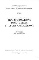 Couverture : Transformations ponctuelles et leurs applications