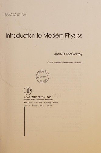 Couverture : Introduction to modern physics