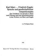 Couverture : Karl Marx, Friedrich Engels, Sprache und gesellschaftlicher Gesamtkomplex