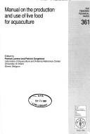 Couverture : Manual on the production and use of live food for aquaculture