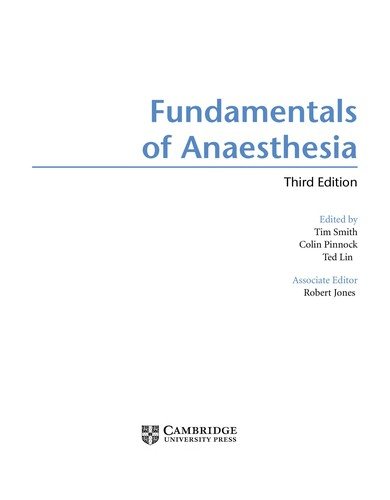 Couverture : Fundamentals of Anaesthesia