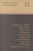 Couverture : Tanner Lectures Vol 22 (Tanner Lectures on Human Values)