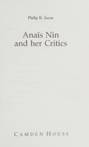 Couverture : Anaïs Nin and her critics