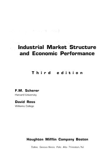 Couverture : Industrial market structure and economic performance