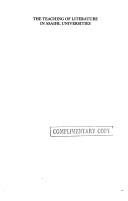 Couverture : The Teaching of literature in ASAIHL universities