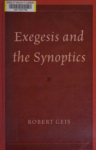 Couverture : Exegesis and the Synoptics