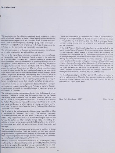 Couverture : Formal structure in Islamic architecture of Iran and Turkistan