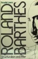Couverture : Roland Barthes, structuralism and after
