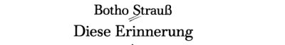 Couverture : Diese Erinnerung an einen, der nur einen Tag zu Gast war