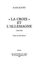 Couverture : "La  Croix" et l'Allemagne, 1930-1940