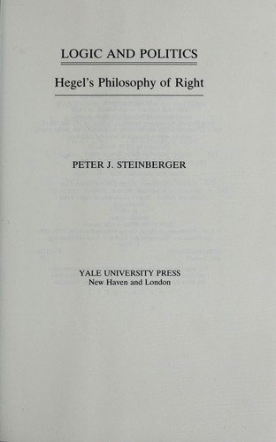 Couverture : Logic and politics
