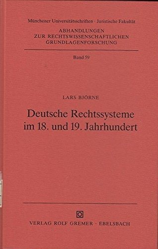 Couverture : Deutsche Rechtssysteme im 18. und 19. Jahrhundert