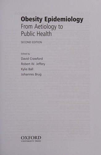 Couverture : Obesity epidemiology