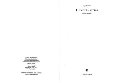 Couverture : L'identità etnica
