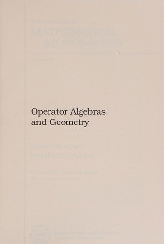 Couverture : Operator algebras and geometry