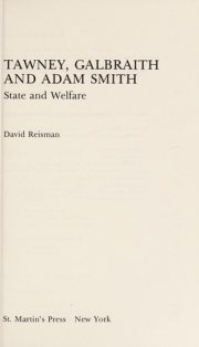 Couverture : Tawney, Galbraith, and Adam Smith