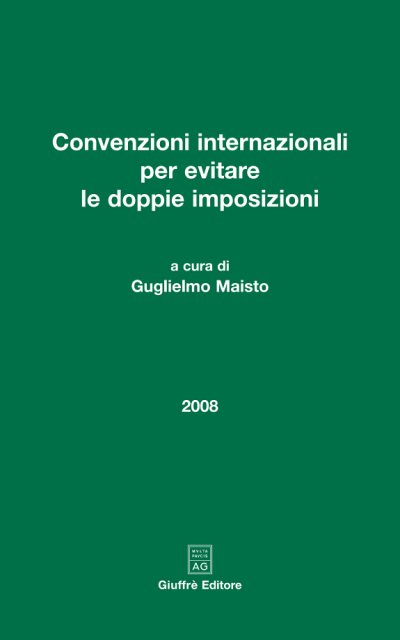Couverture : Convenzioni internazionali per evitare le doppie imposizioni
