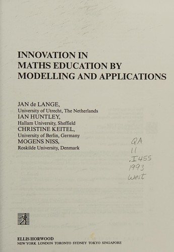 Couverture : Innovation in maths education by modelling and applications