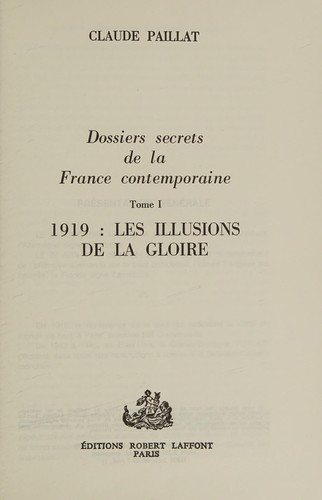 Couverture : Dossiers secrets de la France contemporaine.