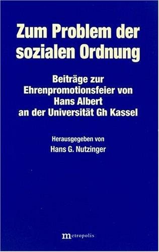 Couverture : Zum Problem der sozialen Ordnung