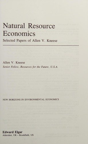 Couverture : Natural resource economics