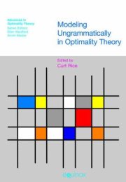 Couverture : Modeling ungrammaticality in optimality theory