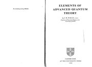 Couverture : Elements of advanced quantum theory