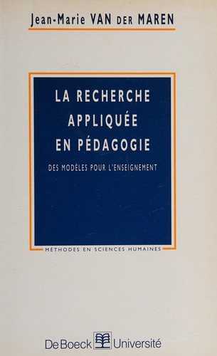 Couverture : La recherche appliquée en pédagogie