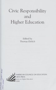 Couverture : Civic responsibility and higher education