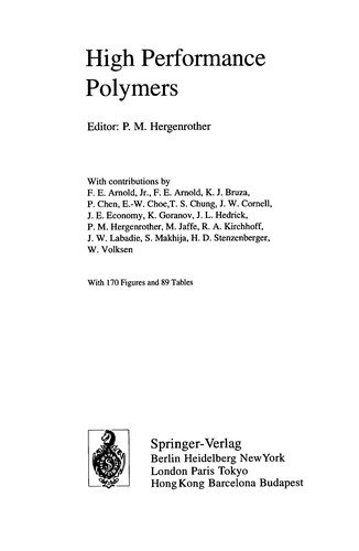 Couverture : High Performance Polymers.