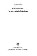 Couverture : Winckelmanns hermeneutische Prinzipien