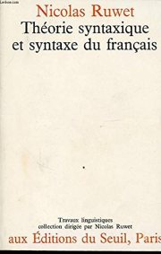 Couverture : Theorie Syntaxique et Syntax du Francaise