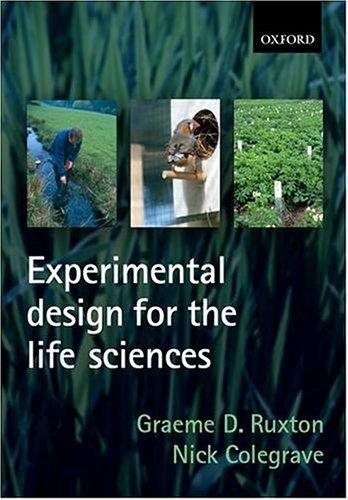 Couverture : Experimental design for the life sciences