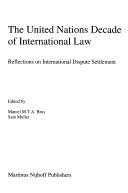 Couverture : The United Nations decade of international law