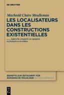 Couverture : Les Localisateurs Dans Les Constructions Existentielles