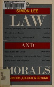Couverture : Law and morals