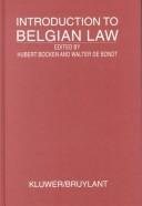 Couverture : Introduction to Belgian law