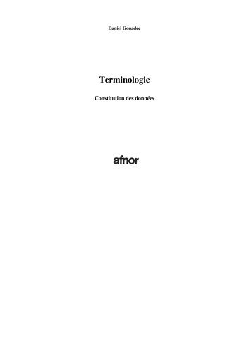Couverture : Terminologie