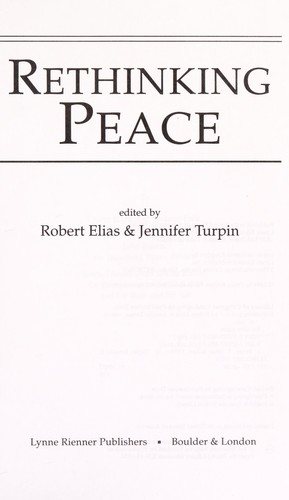 Couverture : Rethinking peace