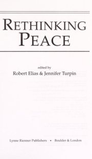 Couverture : Rethinking peace