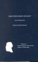 Couverture : Selected essays on Kant