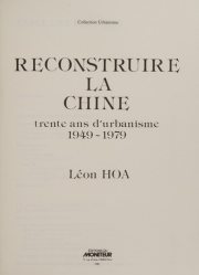 Couverture : Reconstruire la Chine