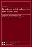 Couverture : Demokratie und demokratischer Staat in der Krise?