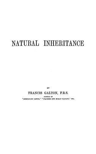 Couverture : Natural inheritance.