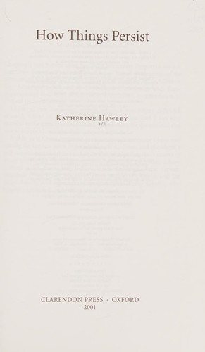 Couverture : How things persist