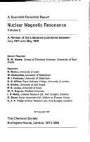 Couverture : Nuclear Magnetic Resonance (Specialist Periodical Reports)